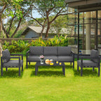 4-Piece Outdoor Furniture Set for Backyard and Poolside – Gray