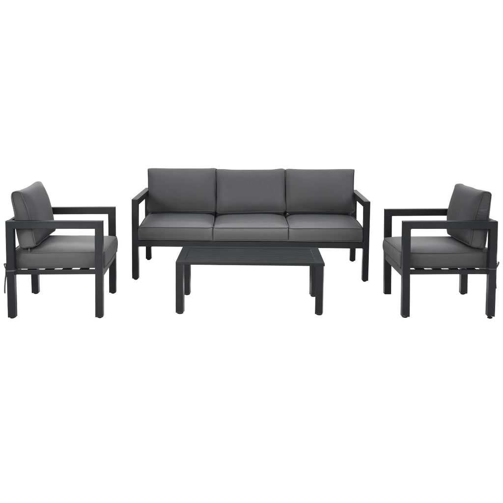 4-Piece Outdoor Furniture Set for Backyard and Poolside – Gray