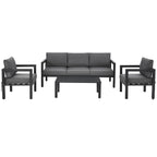4-Piece Outdoor Furniture Set for Backyard and Poolside – Gray