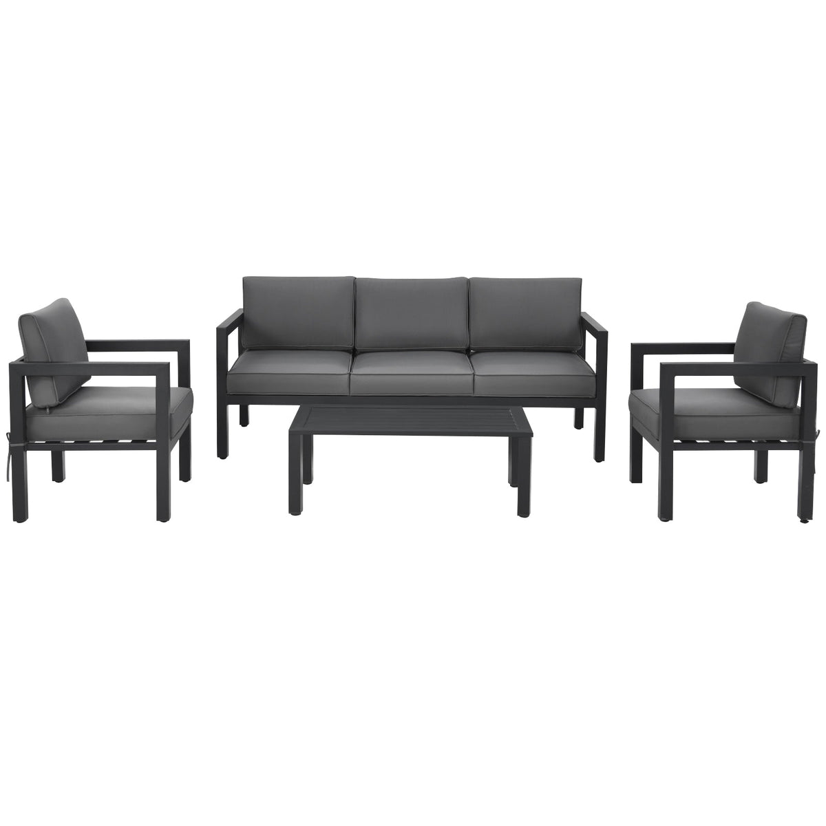 4-Piece Outdoor Furniture Set for Backyard and Poolside – Gray