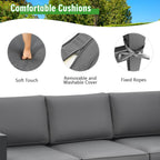 4-Piece Outdoor Furniture Set for Backyard and Poolside – Gray