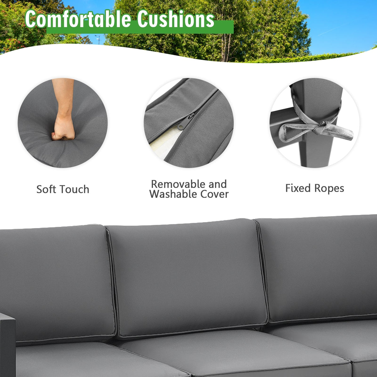 4-Piece Outdoor Furniture Set for Backyard and Poolside – Gray