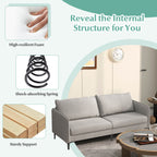 Modern 76 Inch Loveseat Sofa Couch for Apartment Dorm with Metal Legs – Gray