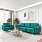 Modular 1/2/3/4-Seat L-Shaped Sectional Sofa Couch with Socket USB Port-3 – Seat with USB port