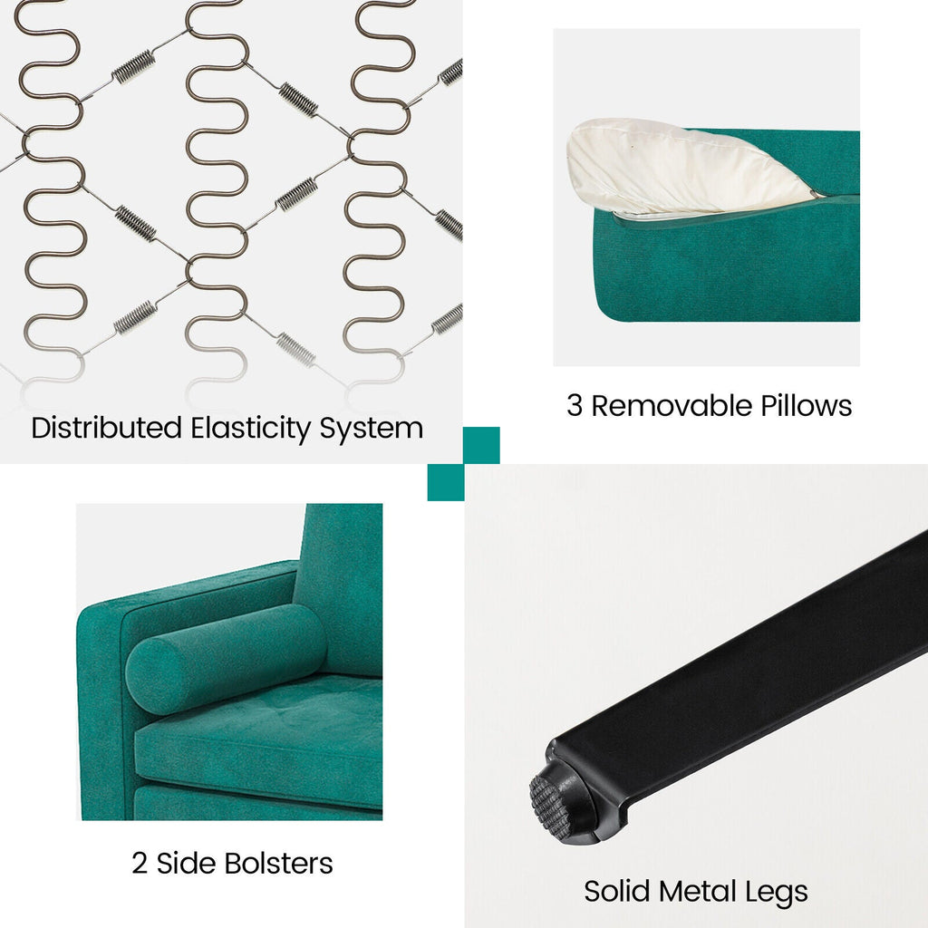 Modular 1/2/3/4-Seat L-Shaped Sectional Sofa Couch with Socket USB Port-3 – Seat with USB port