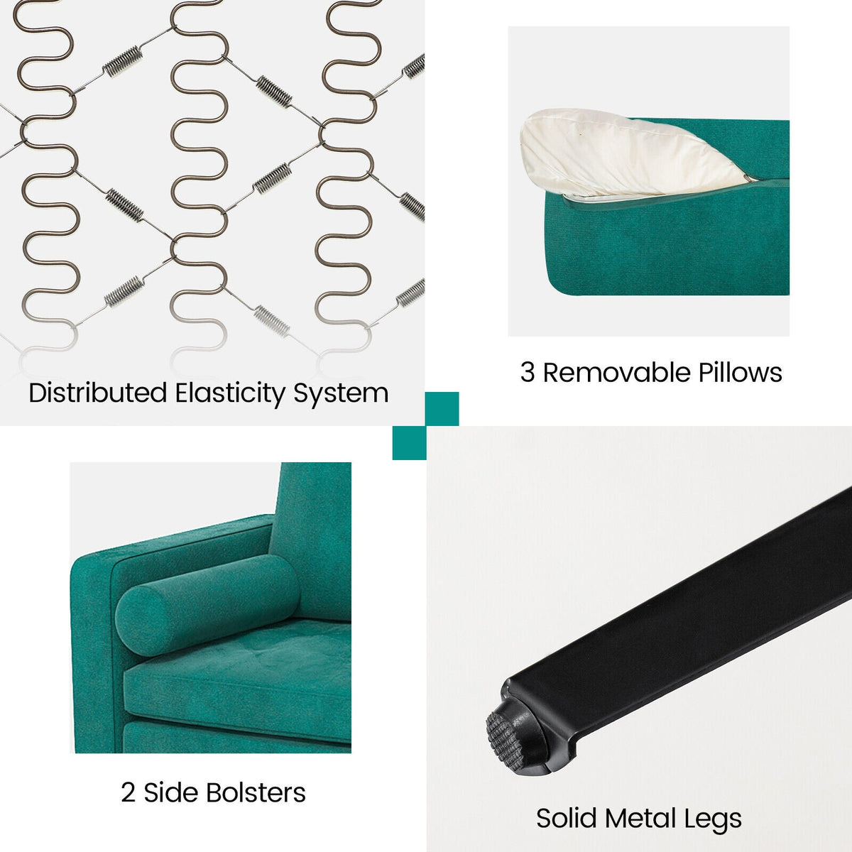 Modular 1/2/3/4-Seat L-Shaped Sectional Sofa Couch with Socket USB Port-3 – Seat with USB port