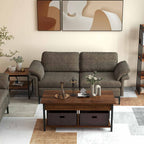 Modern Fabric Sofa and Accent Chair with 2 Side Table for Living Room