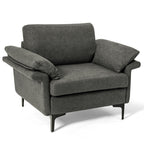Modern Fabric Sofa and Accent Chair with 2 Side Table for Living Room